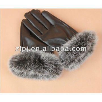 Fashion Ladies Real Rabbit Fur,Fox Fur Leather Gloves